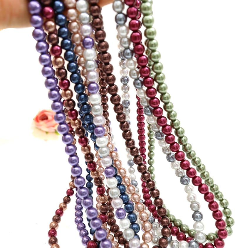 WEWE Pearl Choker Necklace for Women AAA+ Simulated Shell Pearl Necklace Strand Variety Of Colors 10mm Pearls Length 17 Inches - Image 2